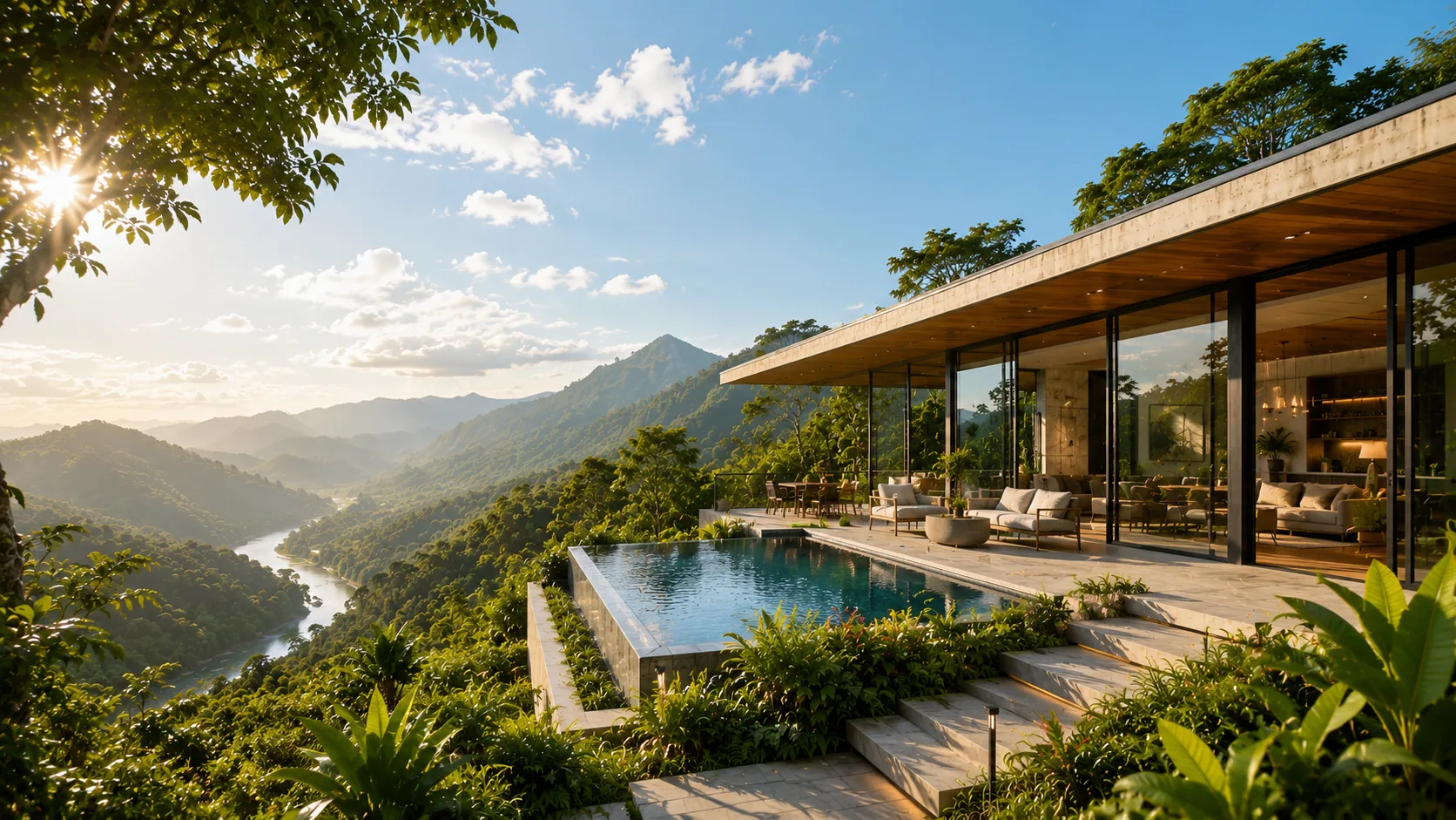 Casa construida por J&B Constructora en la montaña
